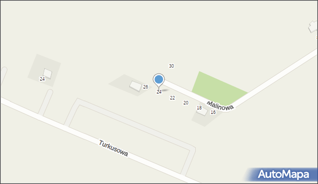 Małkowo, Malinowa, 24, mapa Małkowo