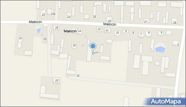 Małocin, Małocin, 13, mapa Małocin