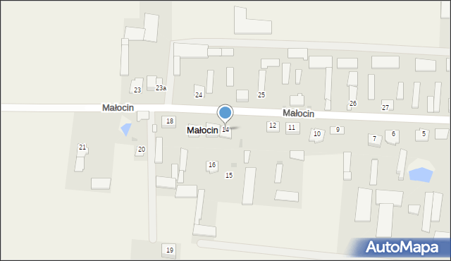 Małocin, Małocin, 14, mapa Małocin