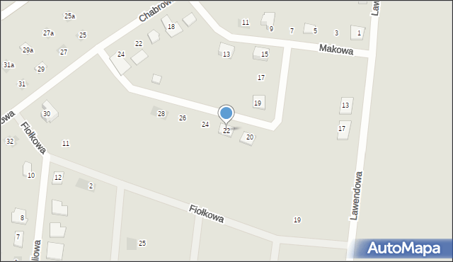 Małomice, Makowa, 22, mapa Małomice