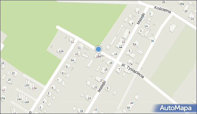 Małomice, Matejki Jana, 16a, mapa Małomice