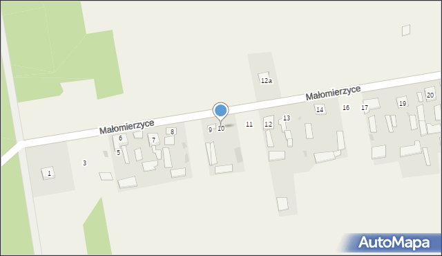 Małomierzyce, Małomierzyce, 10, mapa Małomierzyce