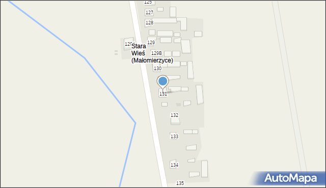 Małomierzyce, Małomierzyce, 131, mapa Małomierzyce