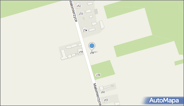 Małomierzyce, Małomierzyce, 156, mapa Małomierzyce