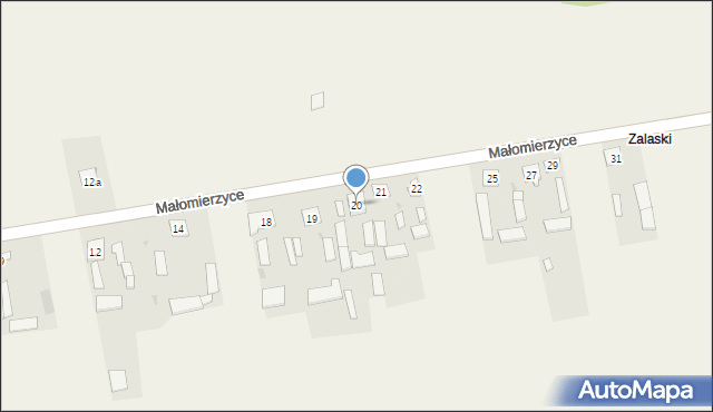 Małomierzyce, Małomierzyce, 20, mapa Małomierzyce