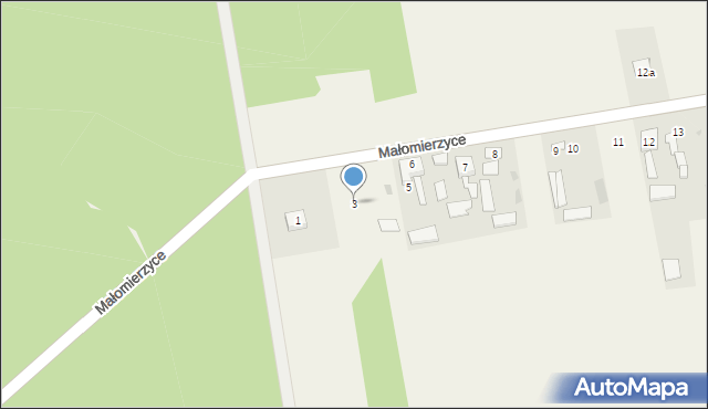Małomierzyce, Małomierzyce, 3, mapa Małomierzyce