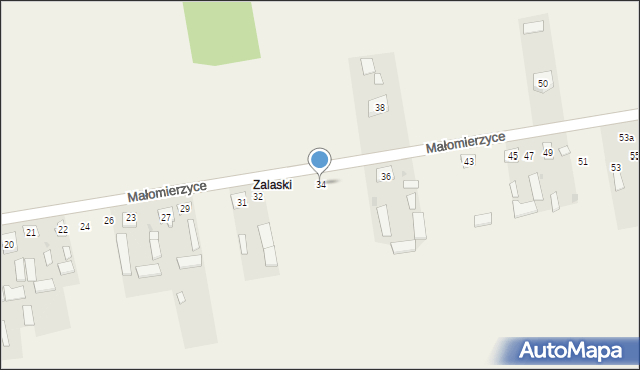 Małomierzyce, Małomierzyce, 34, mapa Małomierzyce