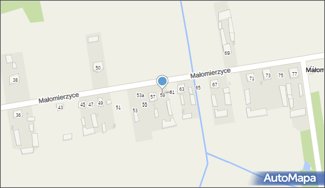 Małomierzyce, Małomierzyce, 59, mapa Małomierzyce