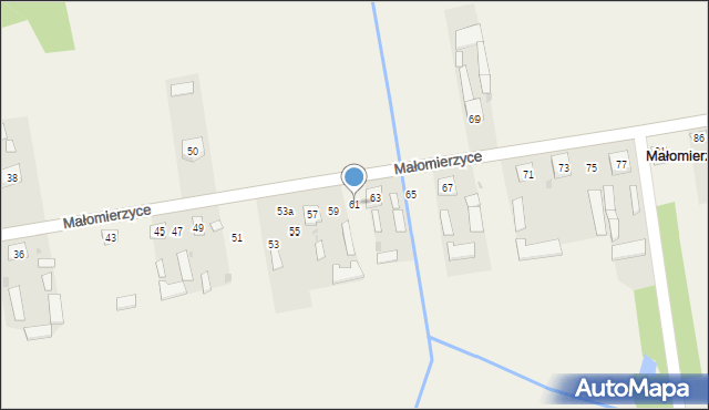 Małomierzyce, Małomierzyce, 61, mapa Małomierzyce