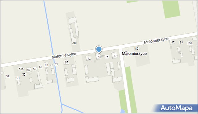 Małomierzyce, Małomierzyce, 73, mapa Małomierzyce