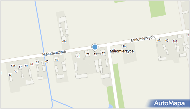 Małomierzyce, Małomierzyce, 75, mapa Małomierzyce