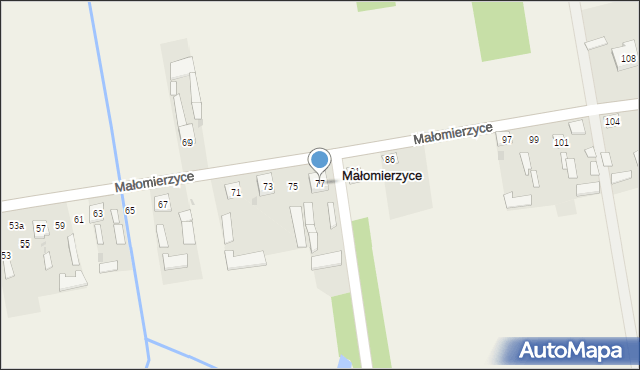 Małomierzyce, Małomierzyce, 77, mapa Małomierzyce