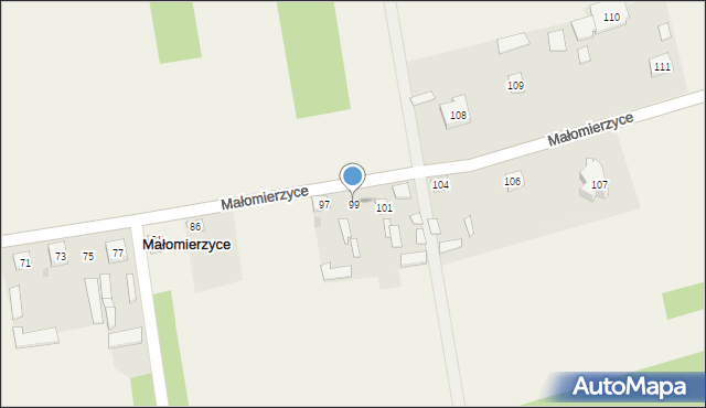 Małomierzyce, Małomierzyce, 99, mapa Małomierzyce