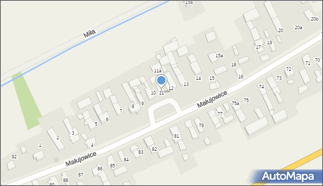 Małujowice, Małujowice, 11, mapa Małujowice