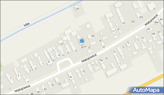 Małujowice, Małujowice, 14, mapa Małujowice