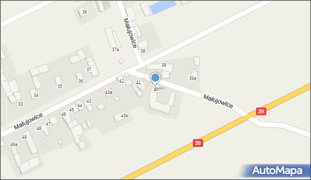 Małujowice, Małujowice, 40, mapa Małujowice