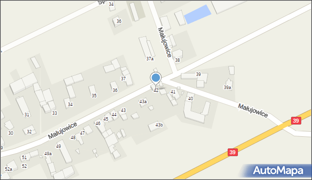 Małujowice, Małujowice, 42, mapa Małujowice