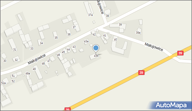 Małujowice, Małujowice, 43b, mapa Małujowice