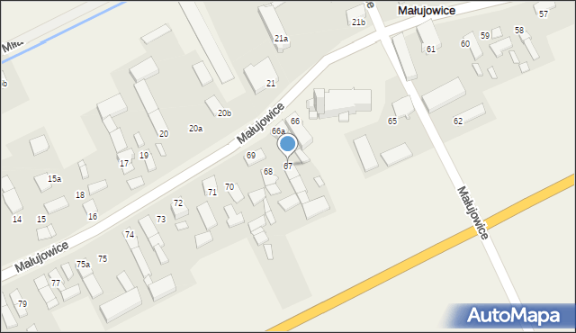 Małujowice, Małujowice, 67, mapa Małujowice