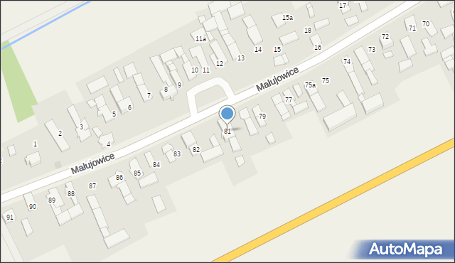 Małujowice, Małujowice, 81, mapa Małujowice