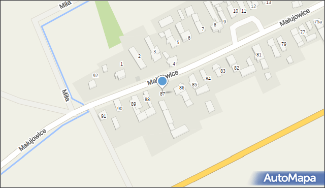 Małujowice, Małujowice, 87, mapa Małujowice