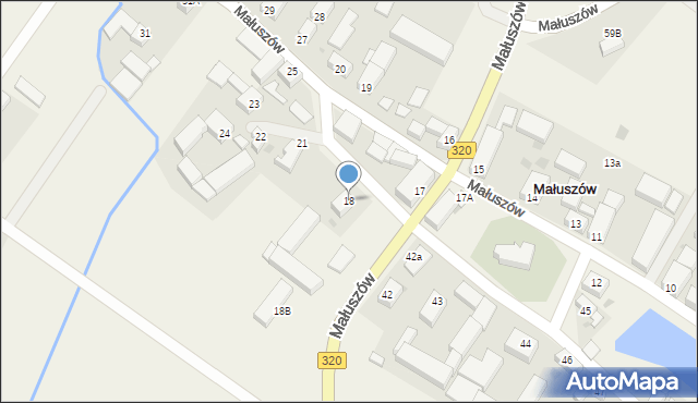 Małuszów, Małuszów, 18, mapa Małuszów