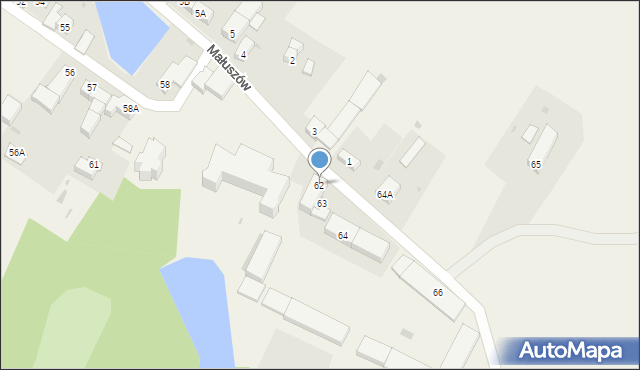 Małuszów, Małuszów, 62, mapa Małuszów