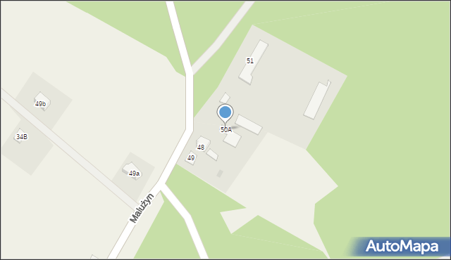 Malużyn, Malużyn, 50A, mapa Malużyn
