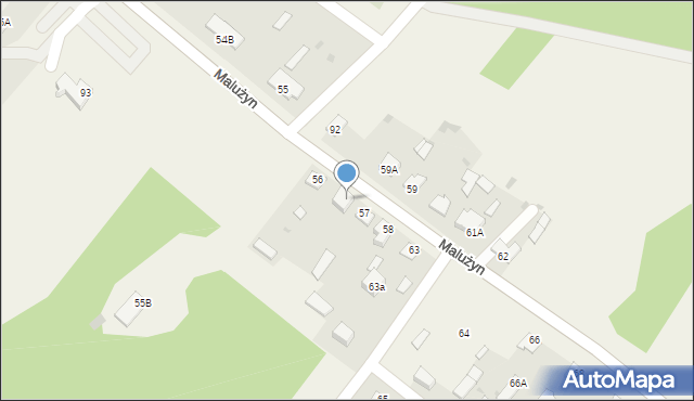 Malużyn, Malużyn, 57A, mapa Malużyn
