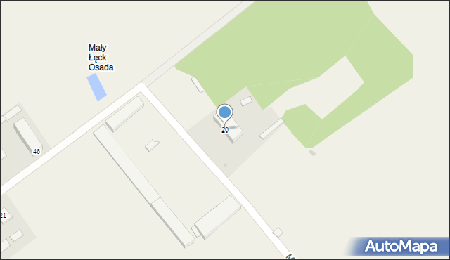 Mały Łęck, Mały Łęck, 20, mapa Mały Łęck
