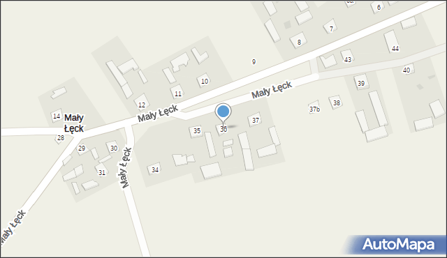 Mały Łęck, Mały Łęck, 36, mapa Mały Łęck