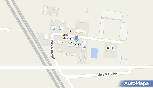 Mały Miłobądz, Mały Miłobądz, 8B, mapa Mały Miłobądz