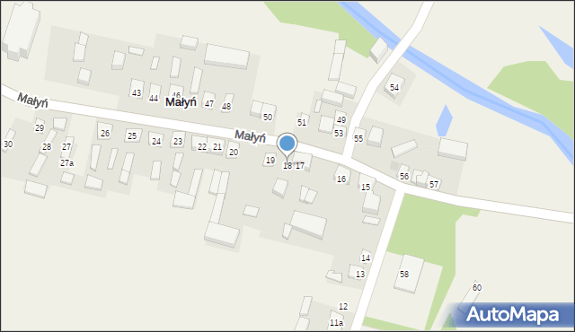 Małyń, Małyń, 18, mapa Małyń