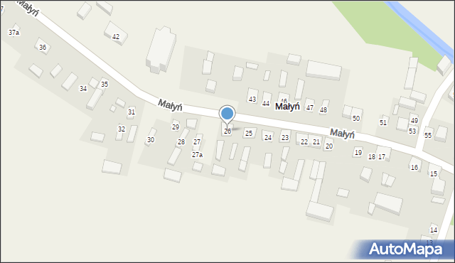 Małyń, Małyń, 26, mapa Małyń