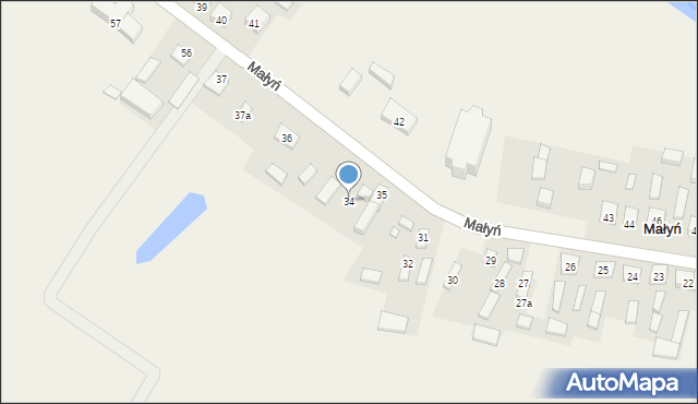 Małyń, Małyń, 34, mapa Małyń