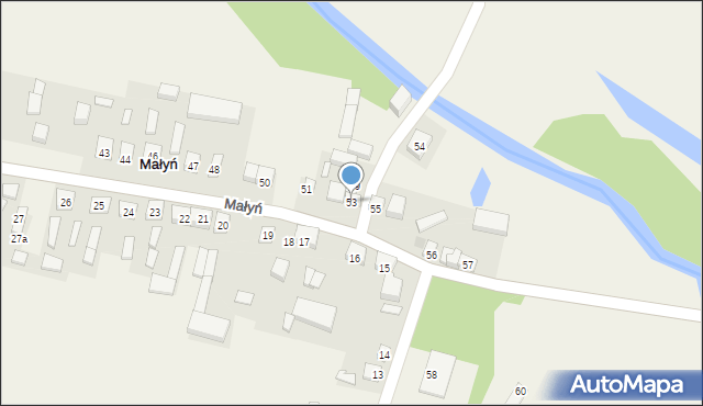 Małyń, Małyń, 53, mapa Małyń
