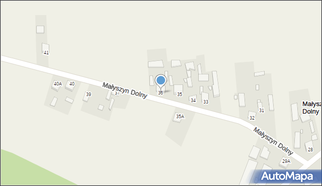 Małyszyn Dolny, Małyszyn Dolny, 36, mapa Małyszyn Dolny