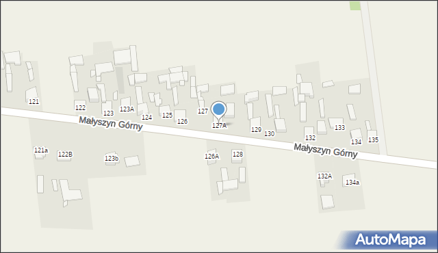 Małyszyn Górny, Małyszyn Górny, 127A, mapa Małyszyn Górny