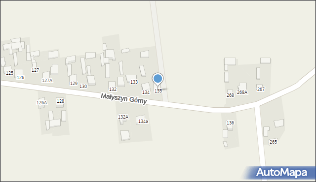 Małyszyn Górny, Małyszyn Górny, 135, mapa Małyszyn Górny