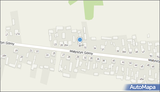 Małyszyn Górny, Małyszyn Górny, 30, mapa Małyszyn Górny
