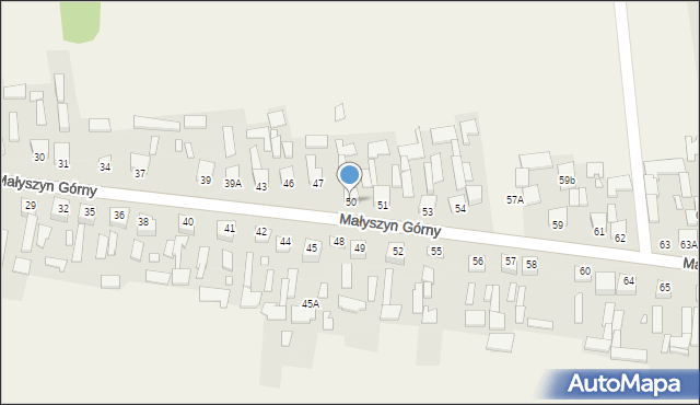 Małyszyn Górny, Małyszyn Górny, 50, mapa Małyszyn Górny