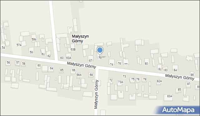 Małyszyn Górny, Małyszyn Górny, 70, mapa Małyszyn Górny