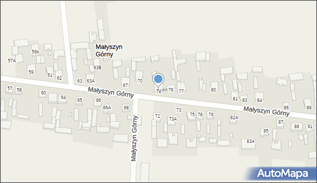 Małyszyn Górny, Małyszyn Górny, 74, mapa Małyszyn Górny