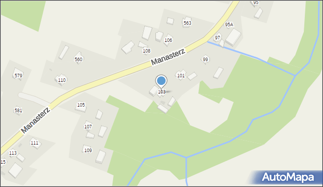 Manasterz, Manasterz, 183A, mapa Manasterz