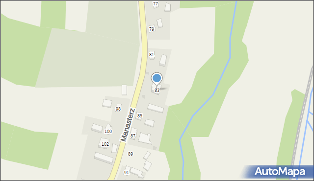 Manasterz, Manasterz, 83, mapa Manasterz
