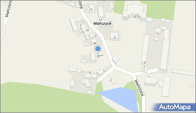 Mańczyce, Mańczyce, 10, mapa Mańczyce