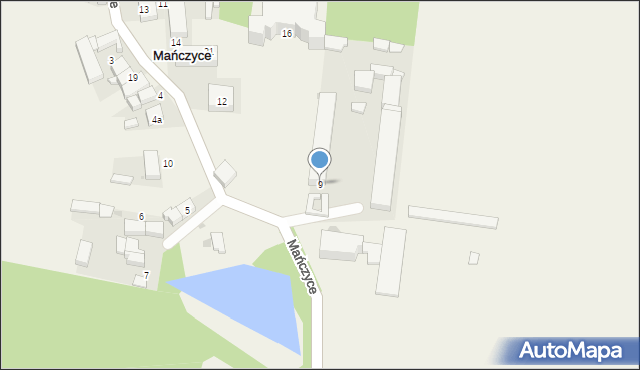 Mańczyce, Mańczyce, 9, mapa Mańczyce