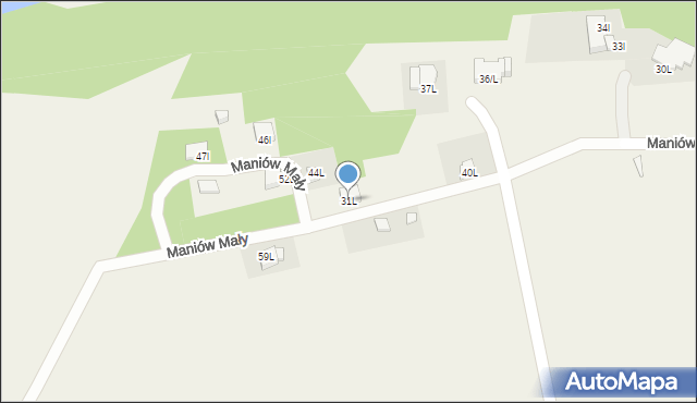 Maniów Mały, Maniów Mały, 31L, mapa Maniów Mały