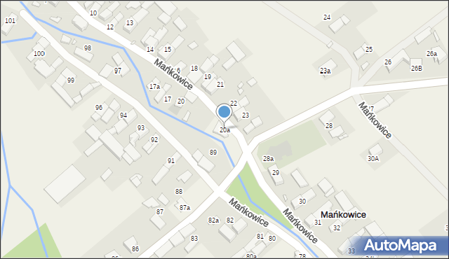 Mańkowice, Mańkowice, 20a, mapa Mańkowice