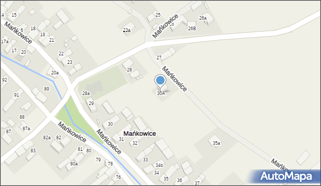 Mańkowice, Mańkowice, 30A, mapa Mańkowice